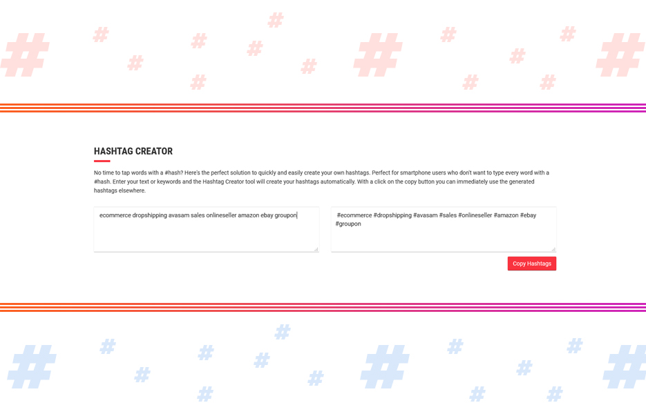 All Hashtag’s hashtag creator tool