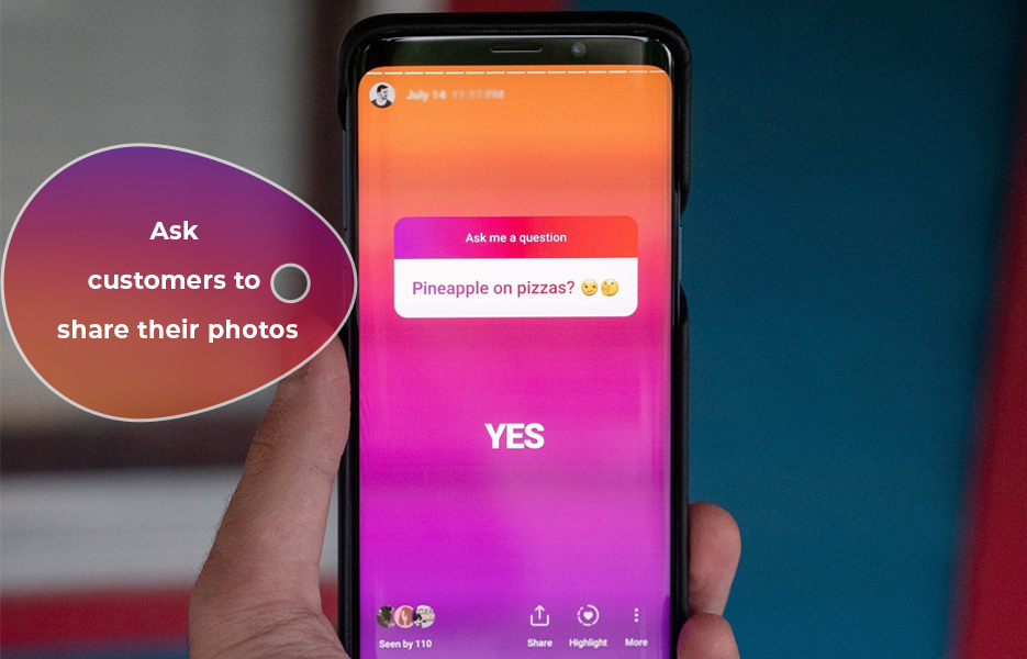 Ask to customer to share their photos