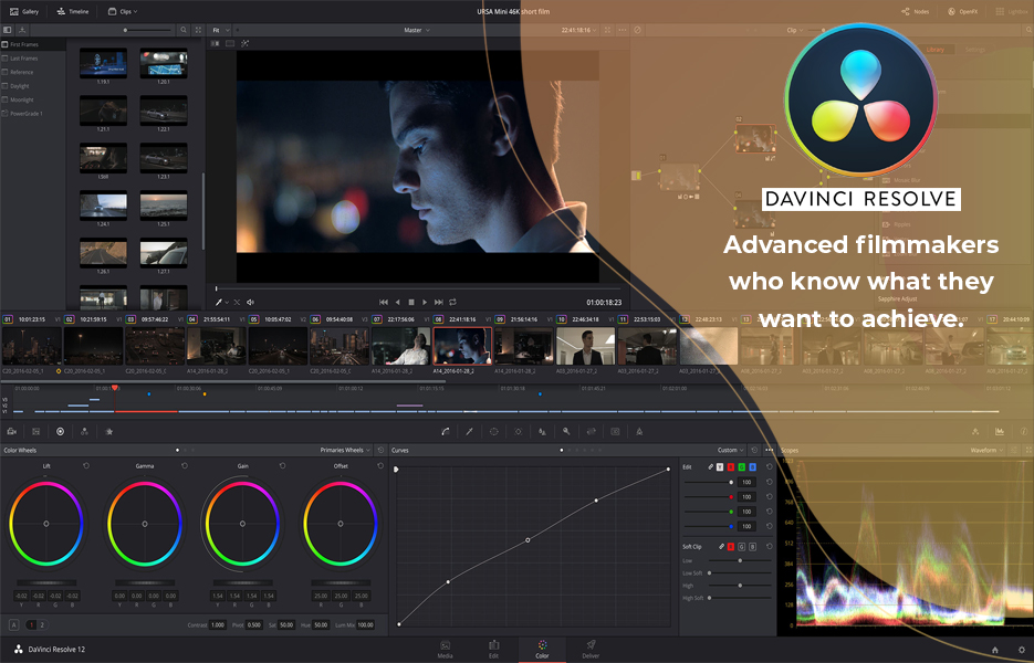 Screenshot of DaVinci Resolve Video Editing Software