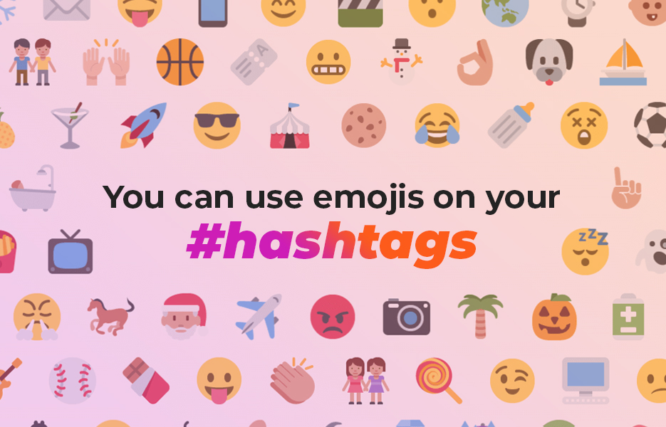 Using emoji hashtags