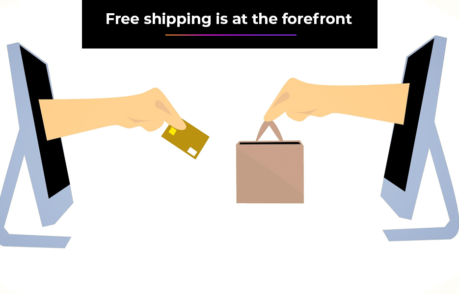 Free shipping is at the forefront