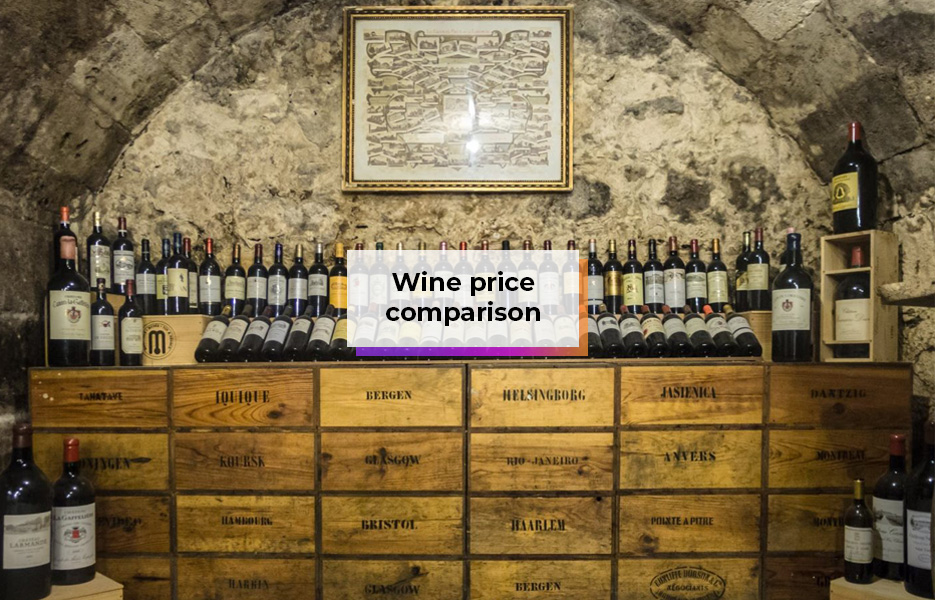 wine cellar with bottles stacked