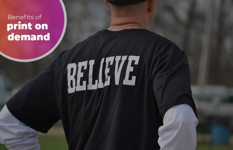 man with t-shirt printed with the word ‘Believe’ printed on the back