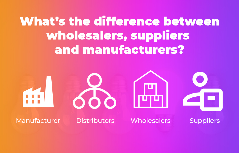 What’s the difference between wholesalers, suppliers and manufacturers