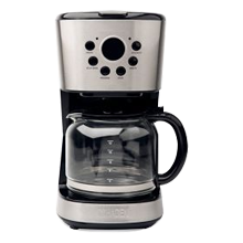 Haden Filter Coffee Maker 1.5Lt Black & Silver 6 Functions + Keep Warm