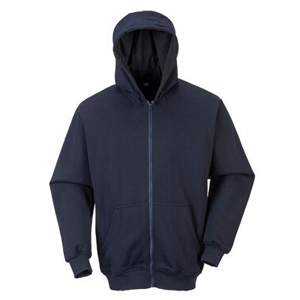 Portwest FR Zip Front Hooded Sweatshirt (Navy, 4XL/R)
