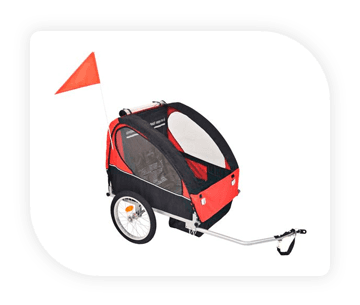 vidaXL Bike Trailer – Red & Black, 30kg Capacity , Top Bikes & Accessories – Shop Kids Trikes, Trailers & Scooters