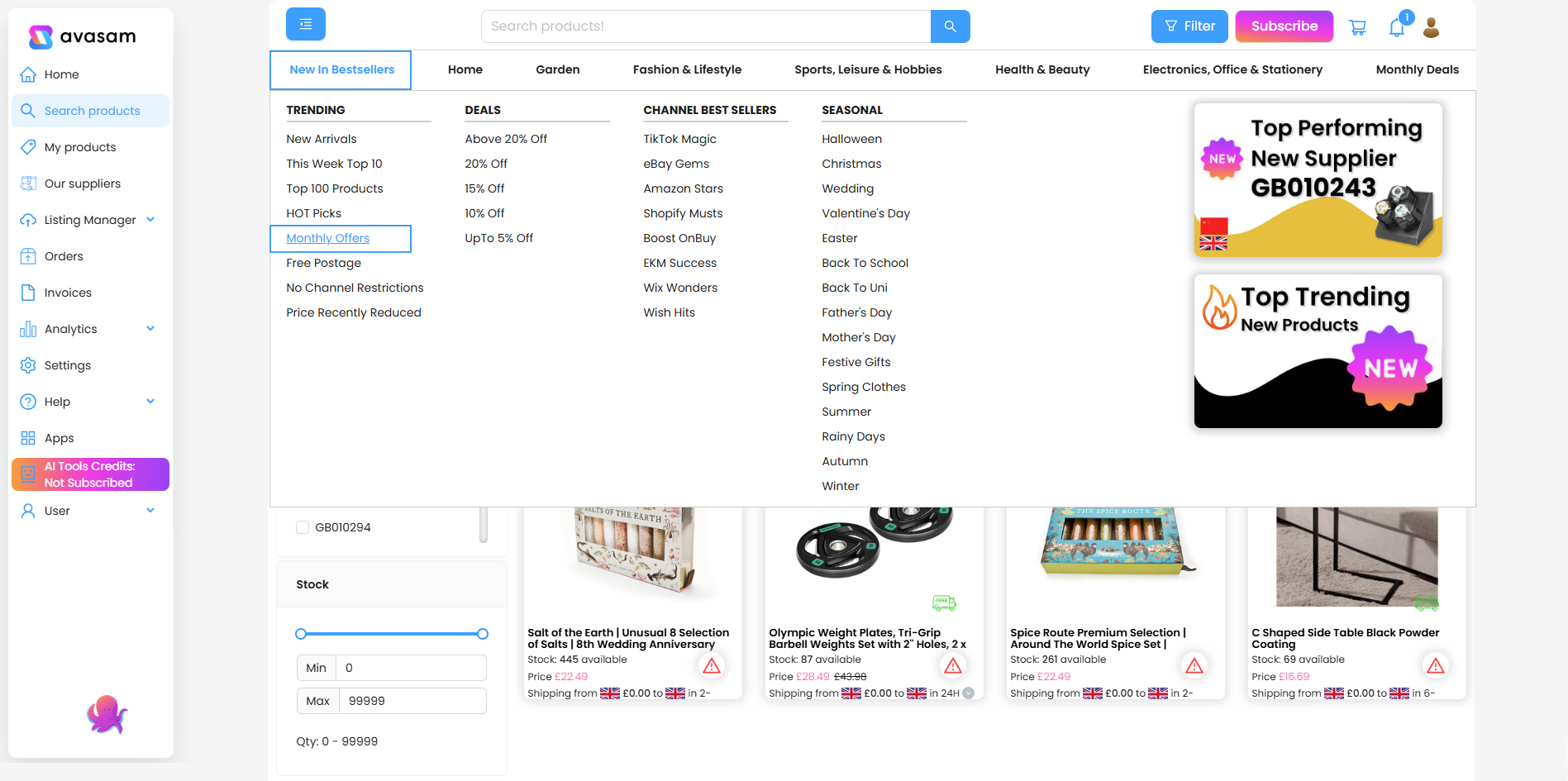 , Avasam Monthly Discount Offers Guide