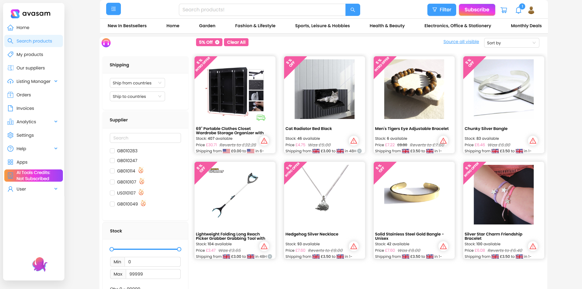 , Avasam Monthly Discount Offers Guide