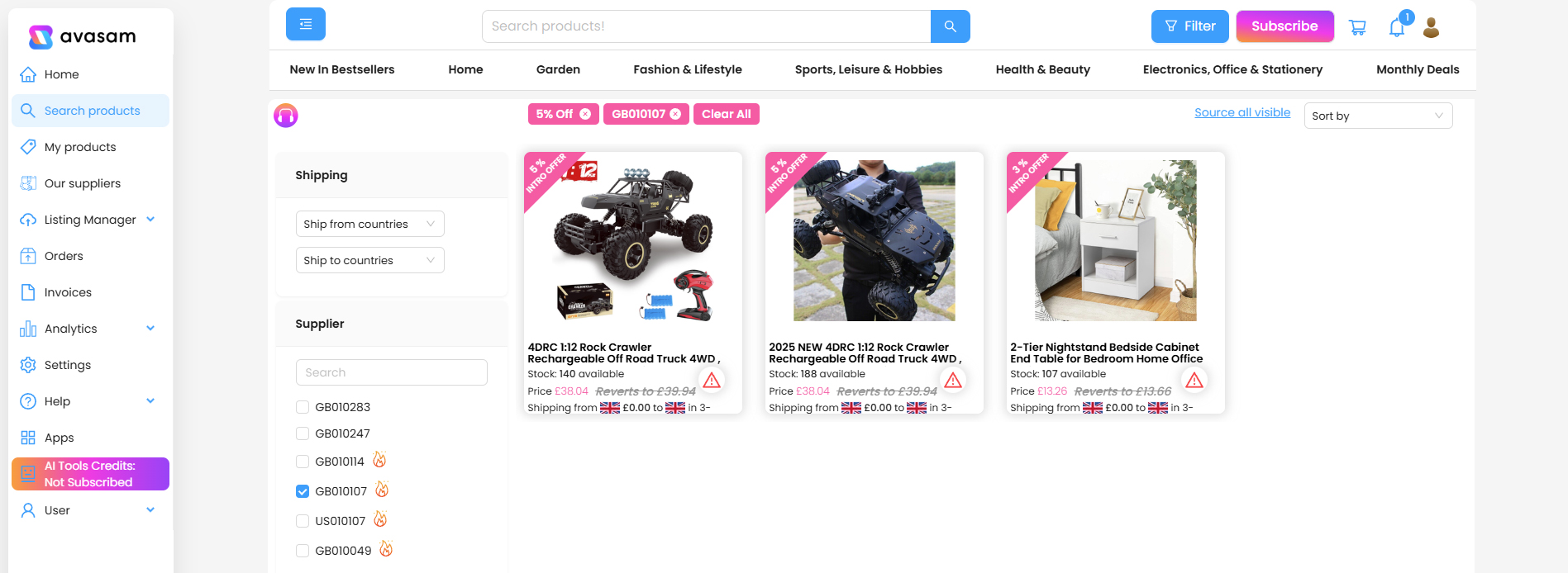 , Avasam Monthly Discount Offers Guide